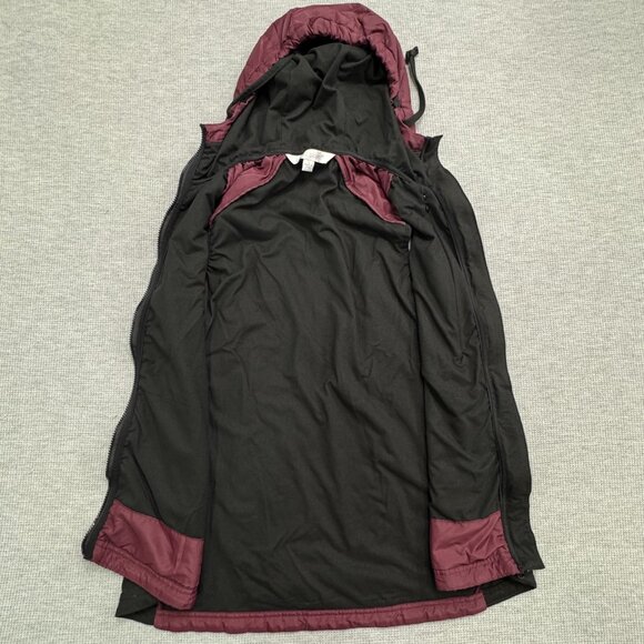 Lilac Bloom Womens Size L Burgundy Quilted Hooded Puffer Vest Full Zip Pockets - Picture 4 of 16